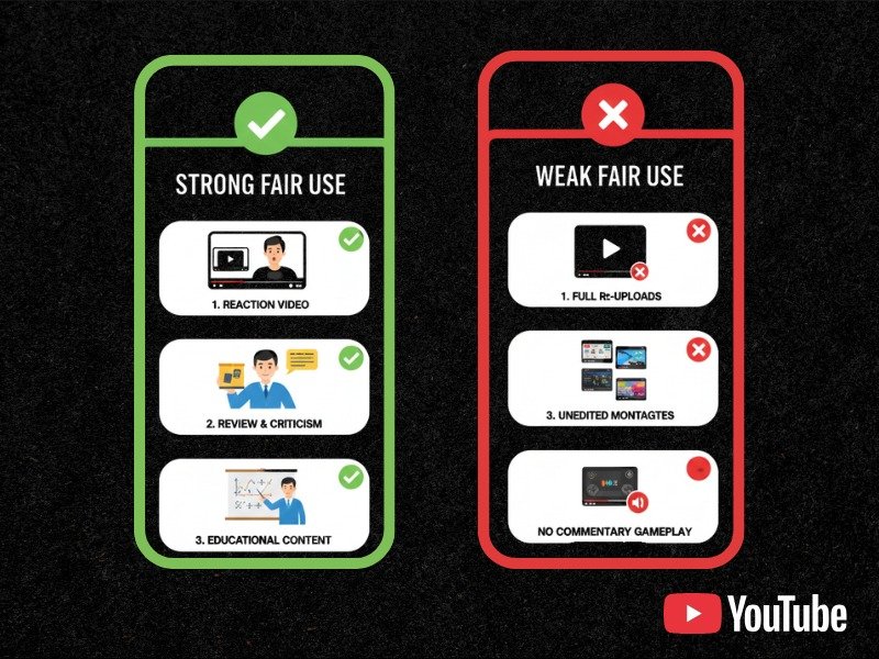 Fair use examples on YouTube